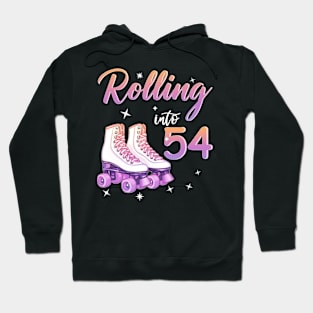 54 Years Old Birthday Girls Rolling Into  54th Birthday Hoodie